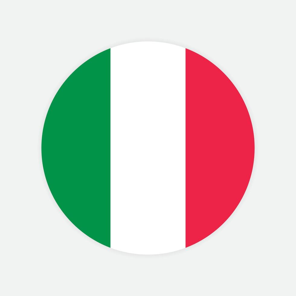 Italien nationell flagga vektor illustration. Italien runda flagga.