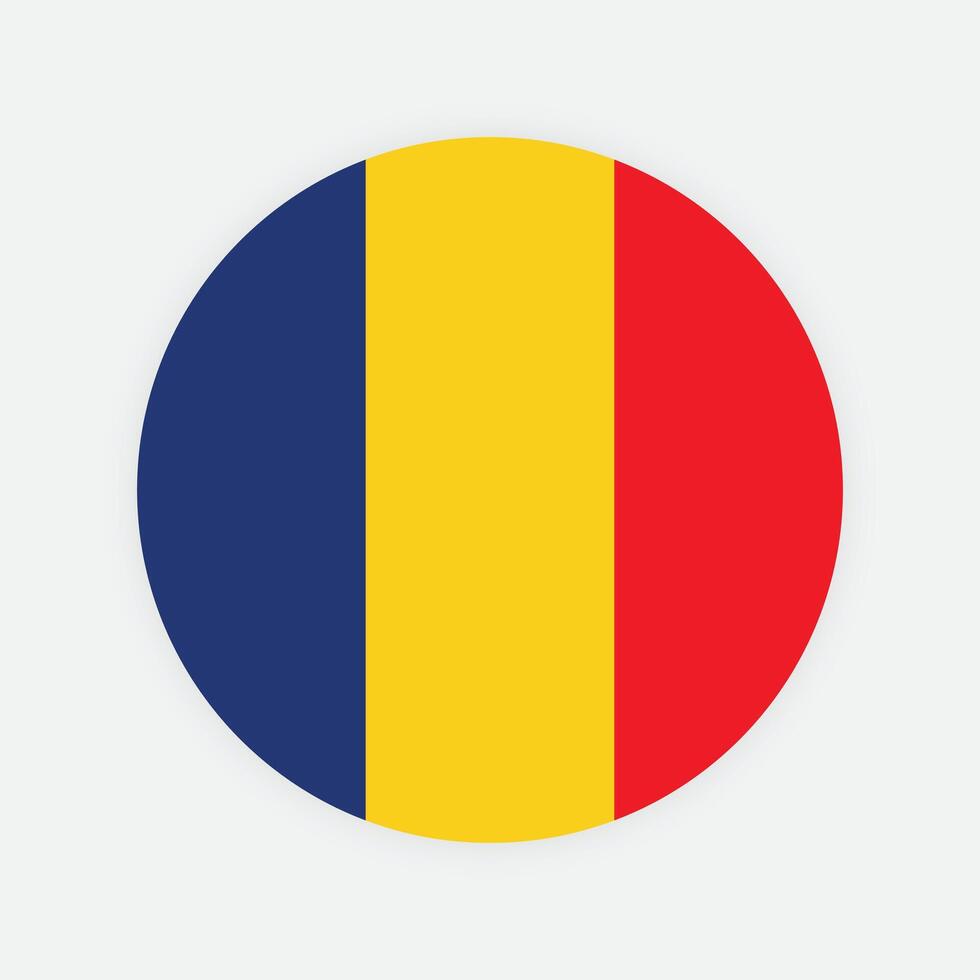 rumänien nationell flagga vektor illustration. rumänien runda flagga.