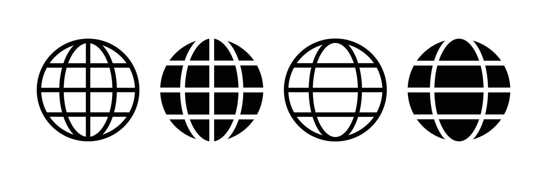 Netz Symbol Vektor. Webseite Symbol oder Globus Symbol einstellen Vektor Illustration.
