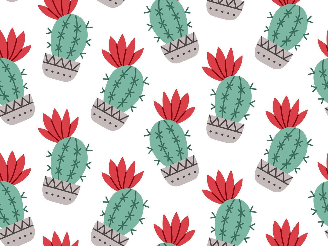 kaktus sömlös mönster. mexico kaktusar blomma och tropisk Hem växter eller arizona sommar klimat trädgård kaktusar. vektor