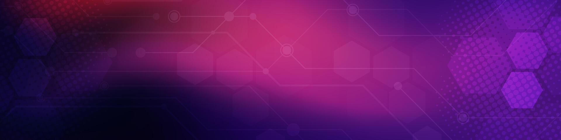 violett Digital Technologie Banner. futuristisch Banner zum verschiedene Design Projekte eine solche wie Webseiten, Präsentationen, drucken Materialien, Sozial Medien Beiträge vektor