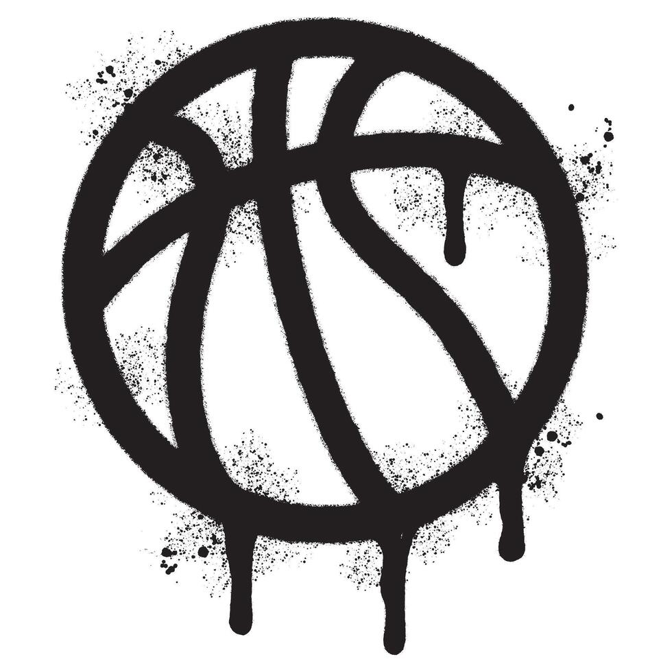 sprühen gemalt Graffiti Basketball Symbol gesprüht isoliert mit ein Weiß Hintergrund. vektor