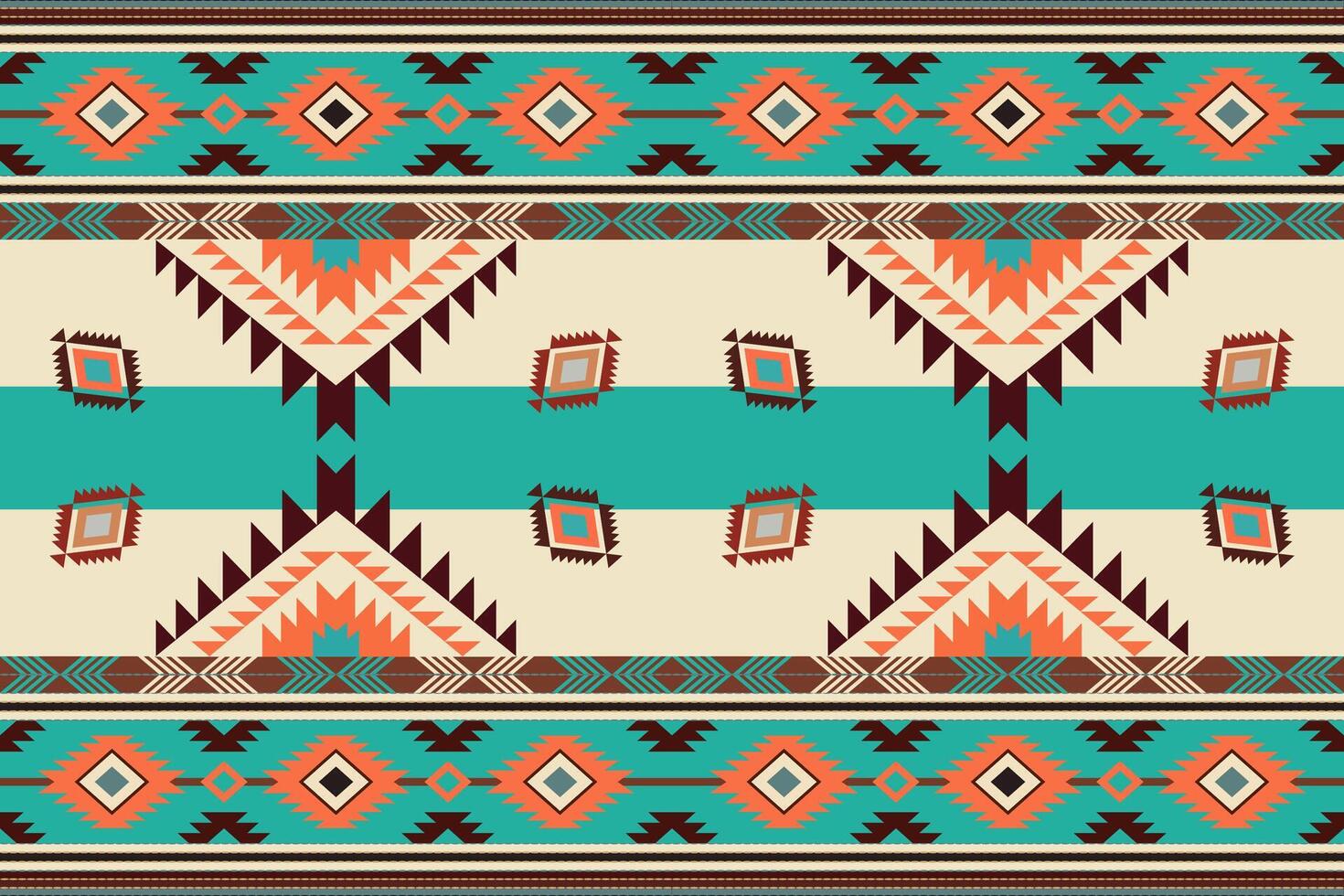 navajo Stammes- Vektor nahtlos Muster. einheimisch amerikanisch Ornament. ethnisch Süd Western Dekor Stil. Boho geometrisch Ornament. Vektor nahtlos Muster. Mexikaner Decke, Teppich. gewebte Teppich Illustration.