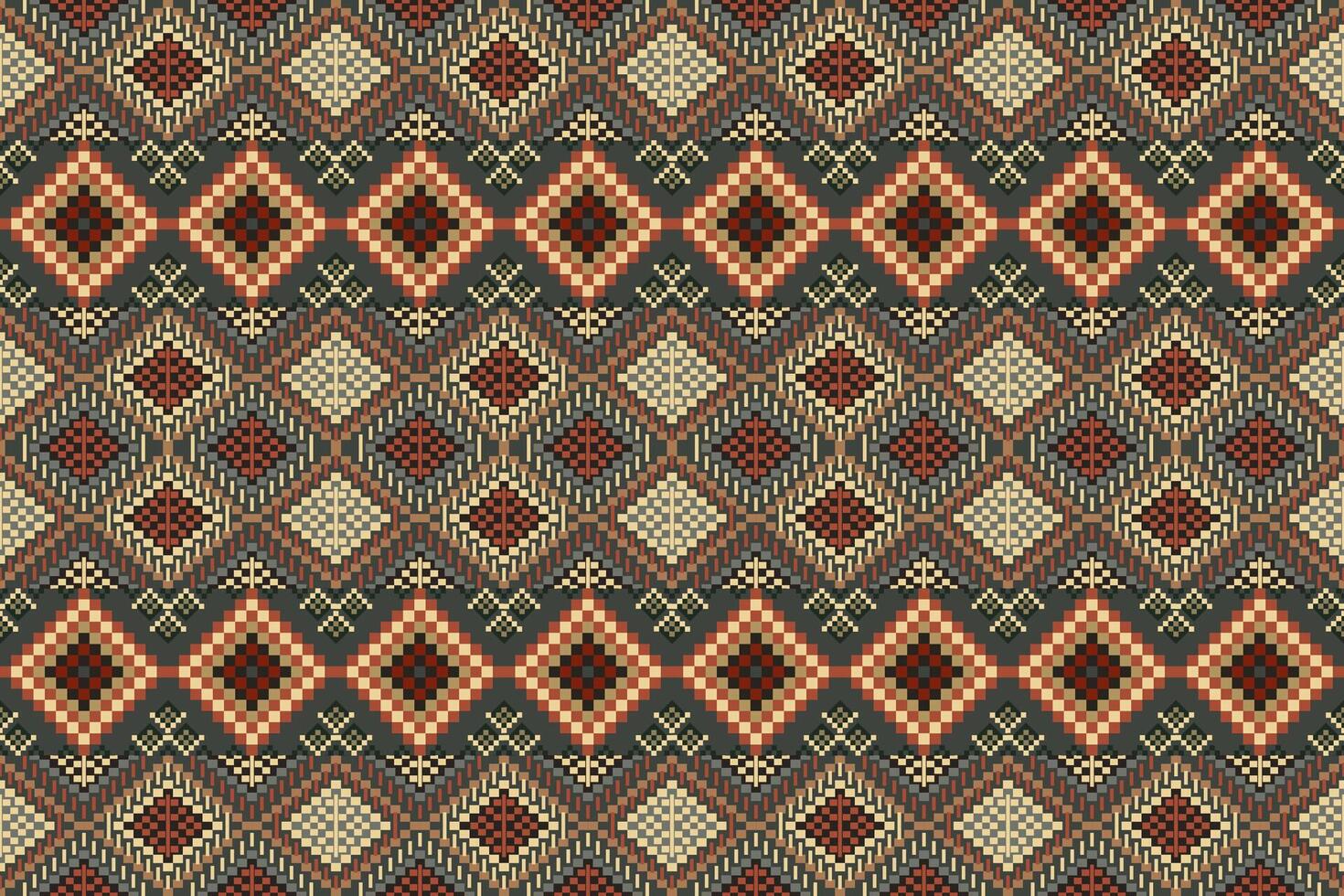 navajo stam- vektor sömlös mönster. inföding amerikan prydnad. etnisk söder Västra dekor stil. boho geometrisk prydnad. pixel sömlös mönster. mexikansk filt, matta. vävd matta illustration.