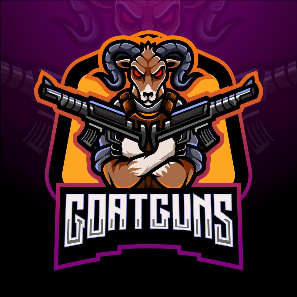 get guns esport maskot logotypdesign vektor