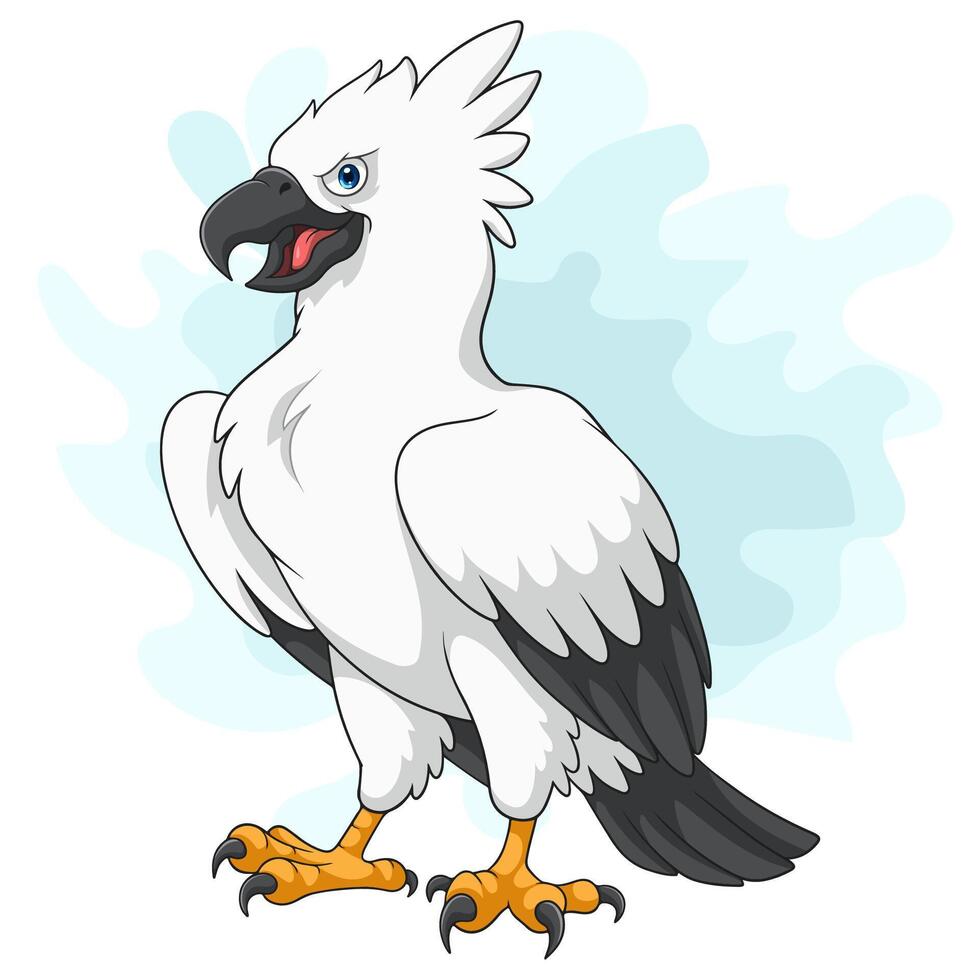 Karikatur Harpyie Adler Vogel auf Weiß Hintergrund vektor