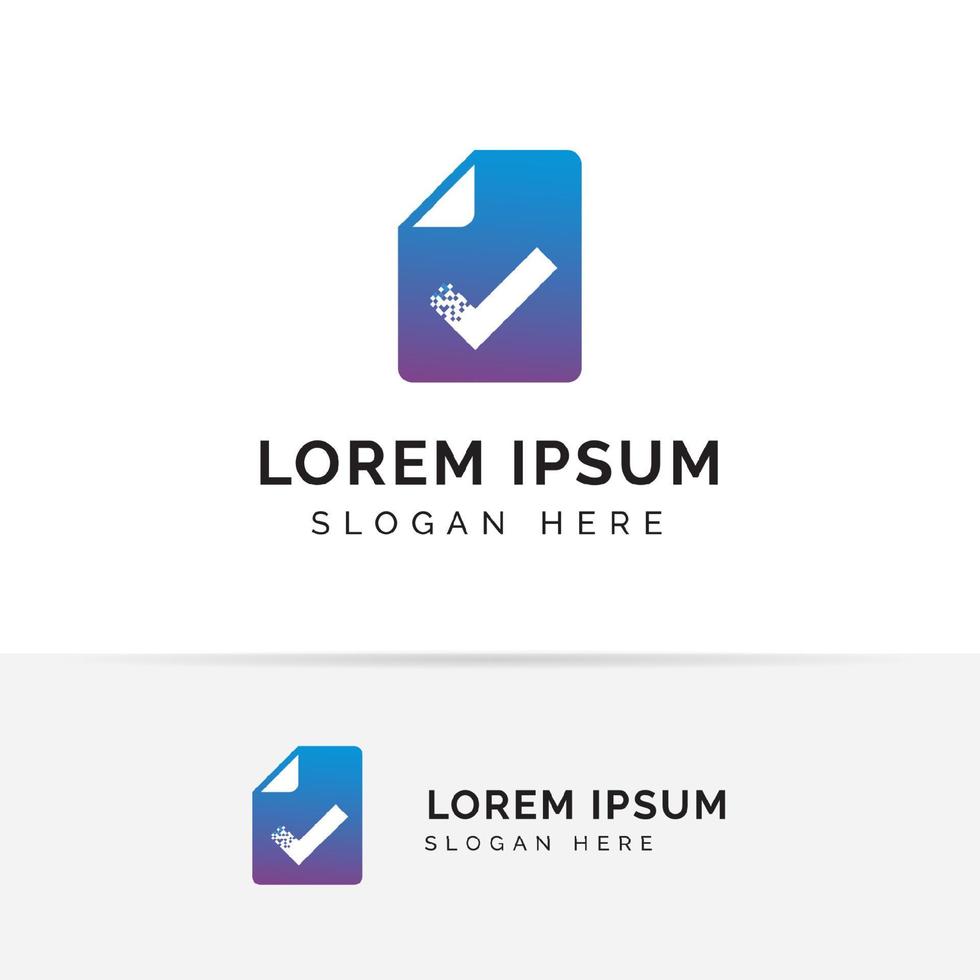 Überprüfen Sie das Design der Dokumentlogo-Vorlage. doc check icon symbol designs vektor