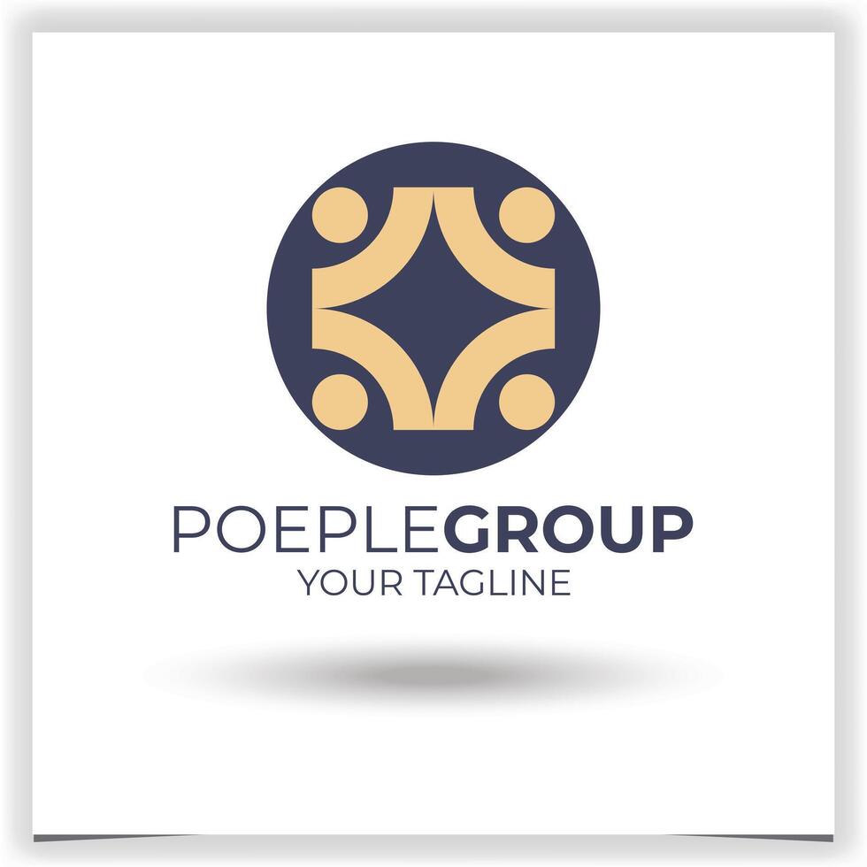 Vektor Luxus Menschen Gruppe Logo Design Vorlage