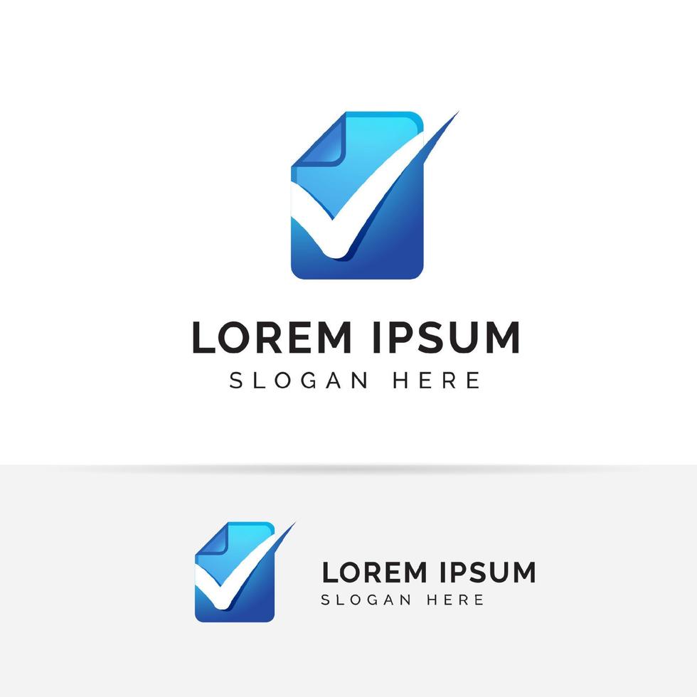 Überprüfen Sie das Design der Dokumentlogo-Vorlage. doc check icon symbol designs vektor