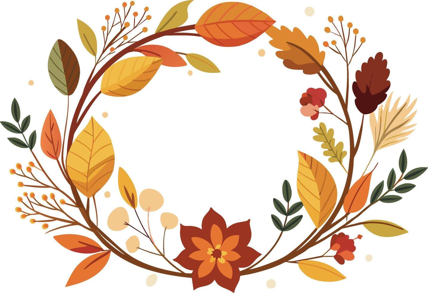 Herbst Rahmen mit Blätter und Blume dekorativ Vektor Illustration
