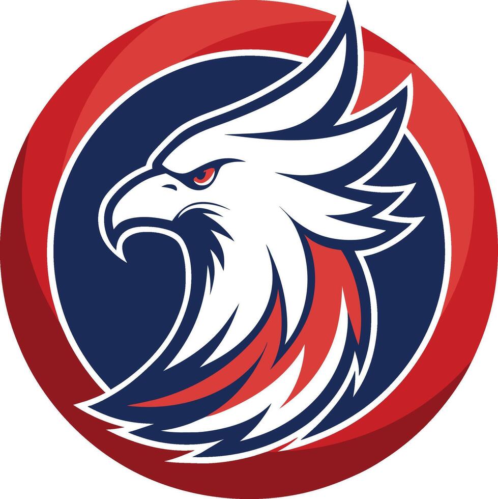 Örn huvud med vingar. vektor illustration för sport team logotyp, t-shirt skriva ut