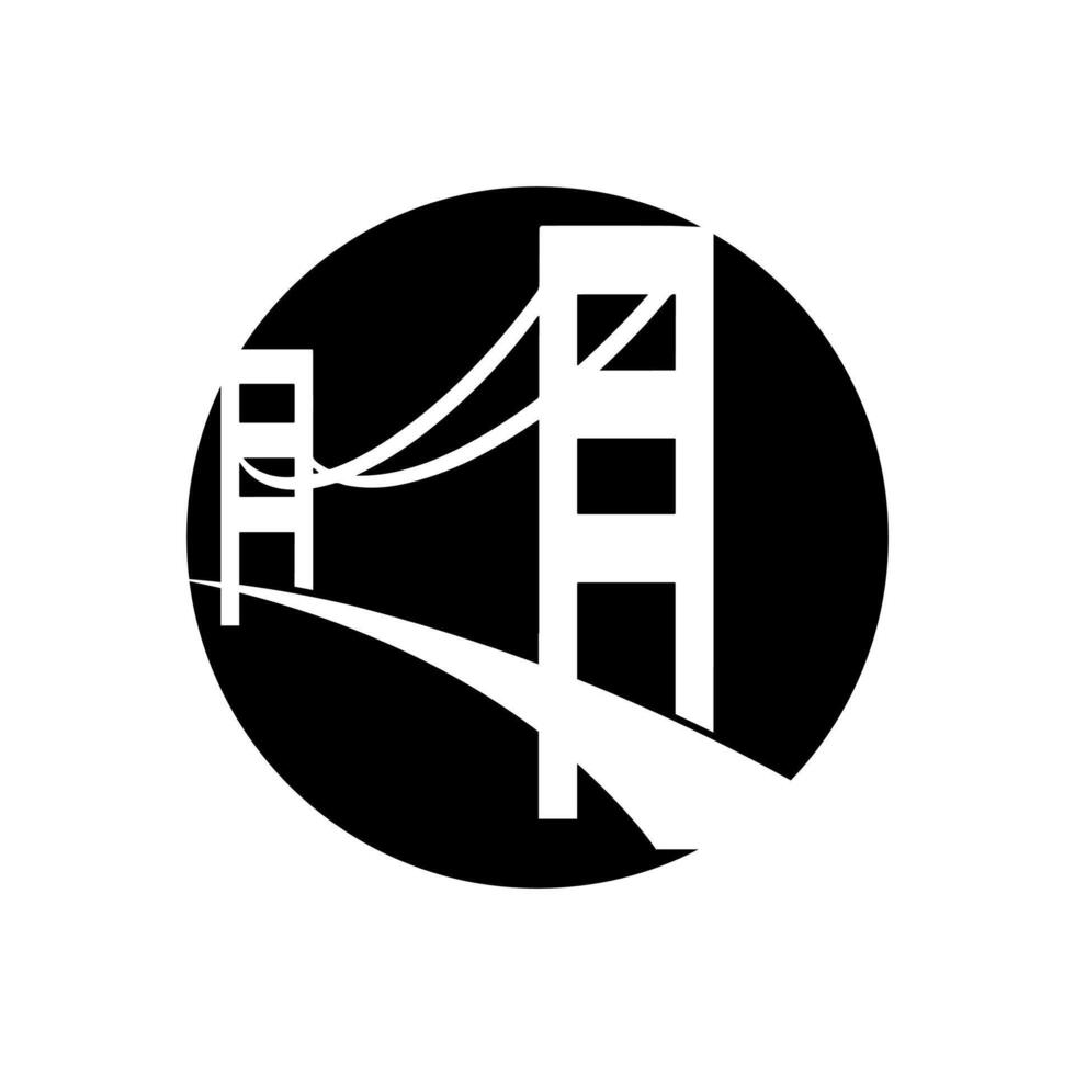 Konstruktion von Straßen und Brücken Logo Vektor