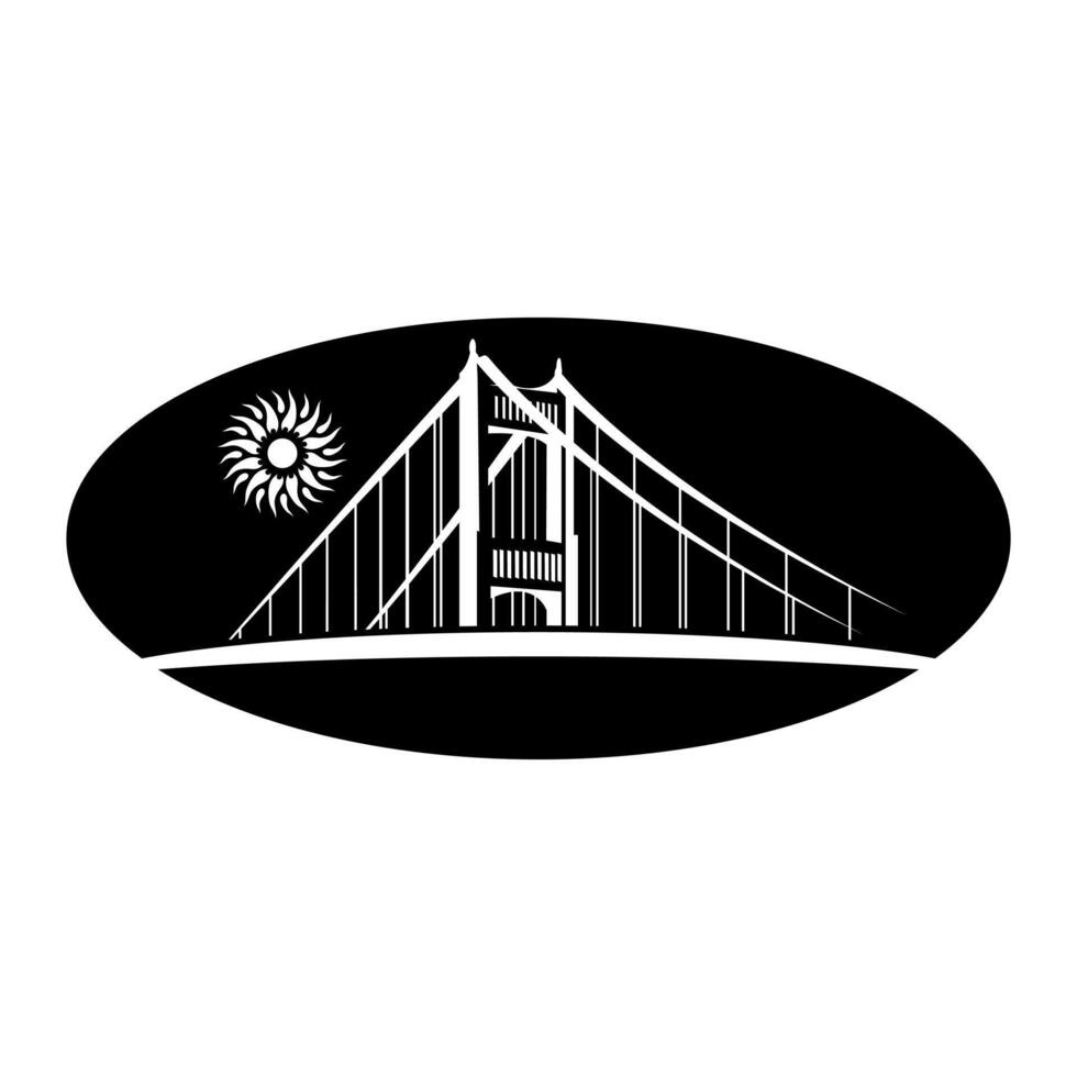 Konstruktion von Straßen und Brücken Logo Vektor
