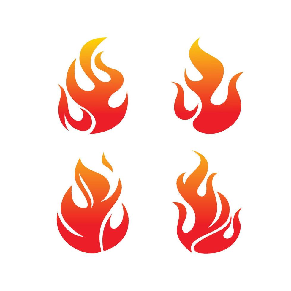 Feuer Flammen einstellen Logo Design Inspiration Vektor Symbole