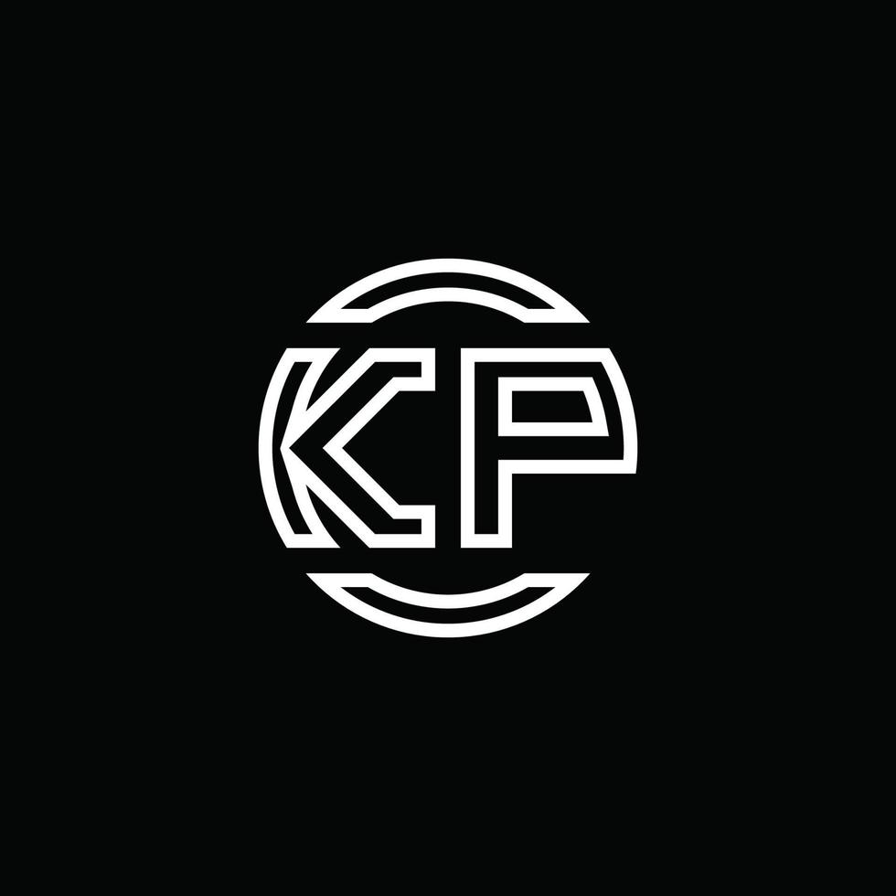 kp logotyp monogram med negativ utrymme cirkel rundad designmall vektor