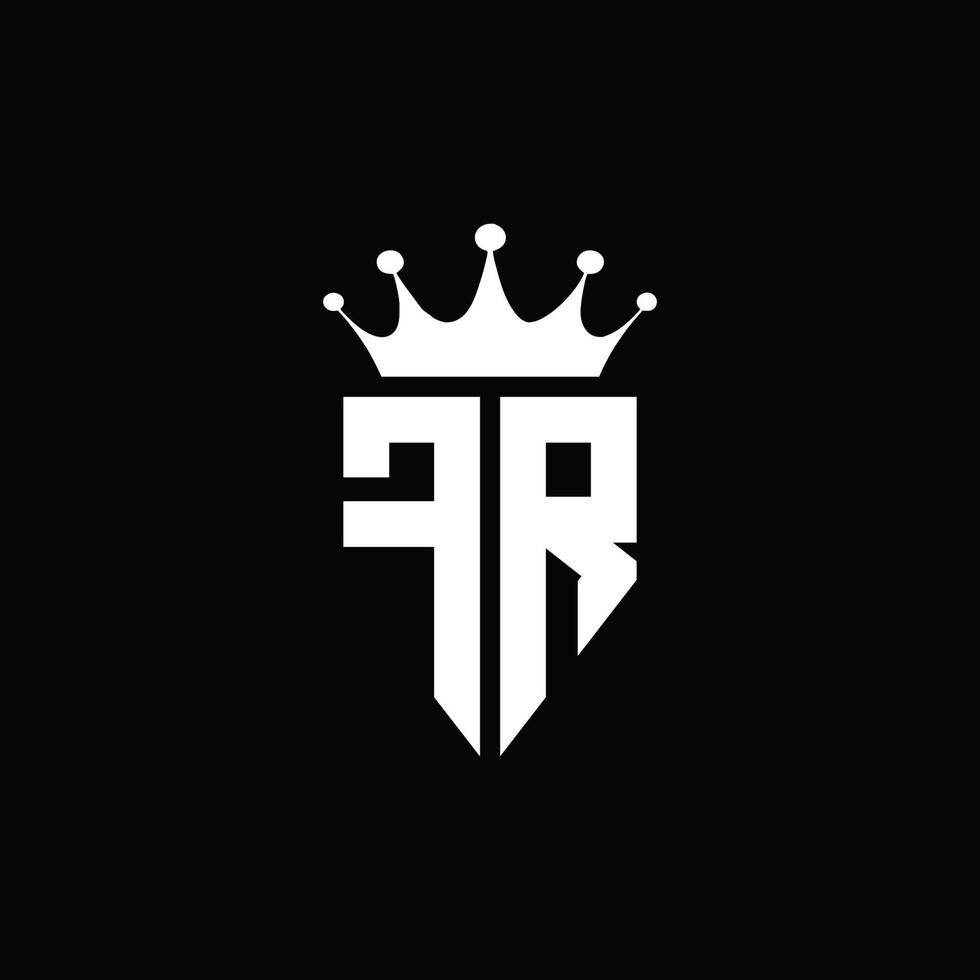 fr logotyp monogram emblem stil med krona form formgivningsmall vektor