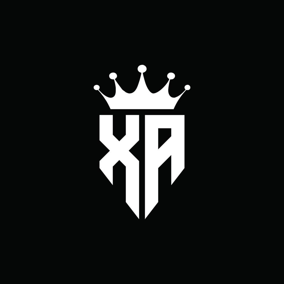 xa logotyp monogram emblem stil med krona form designmall vektor