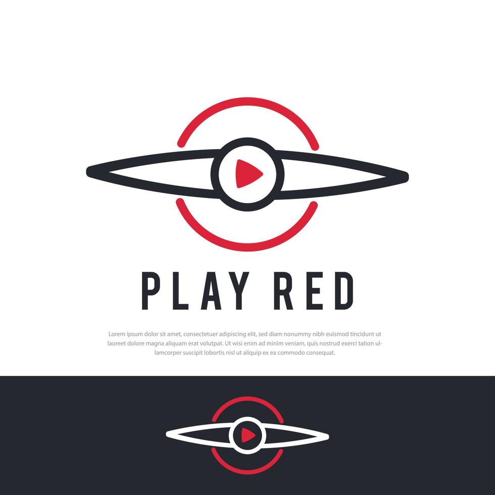 flugzeugpropellerlinie logo rote spielsymbolillustration vektor