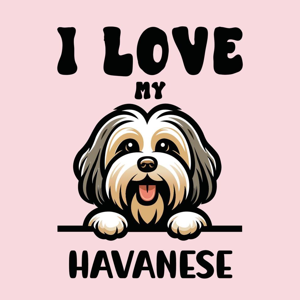 ich Liebe meine havanese Hund T-Shirt Design vektor