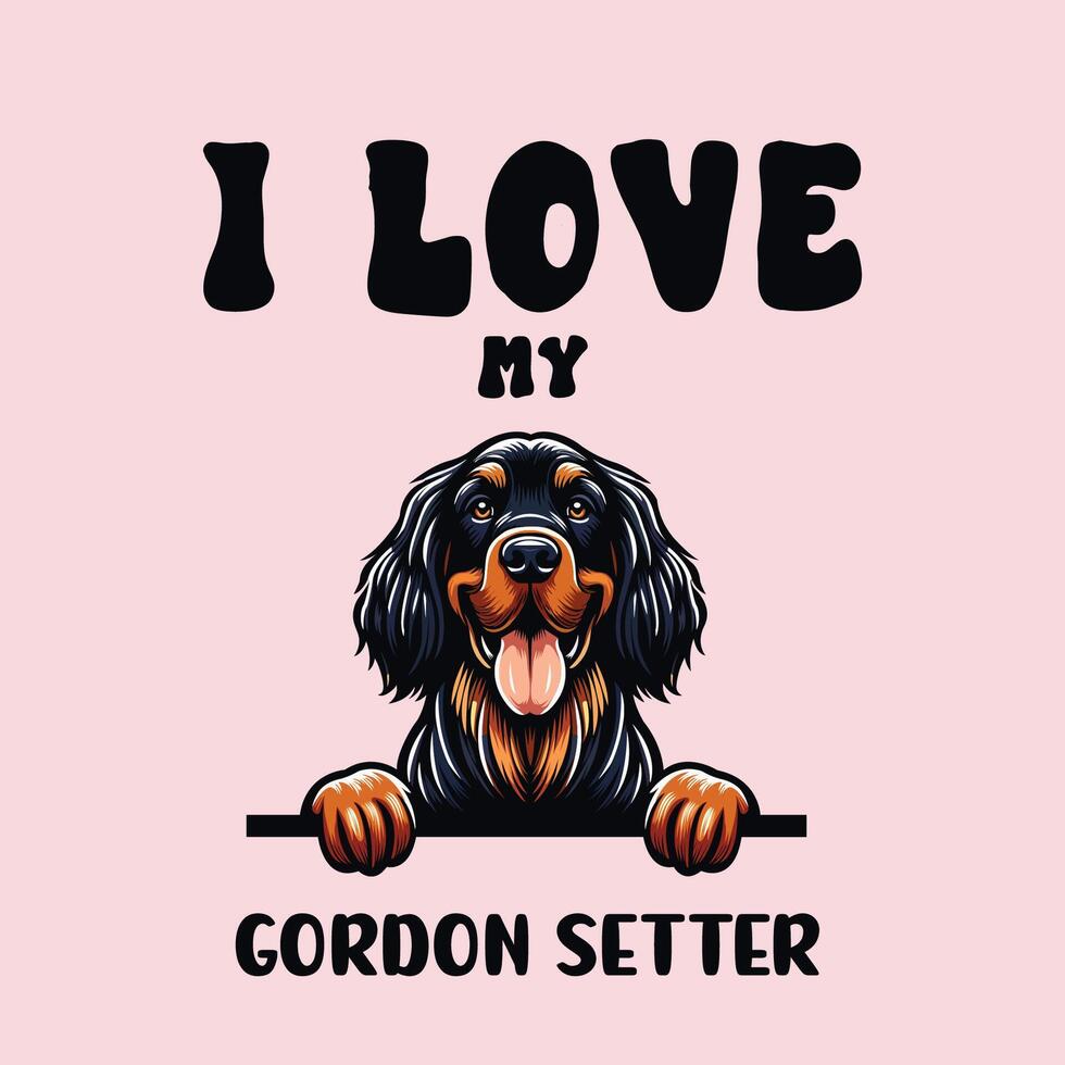 jag kärlek min Gordon setter hund t-shirt design vektor