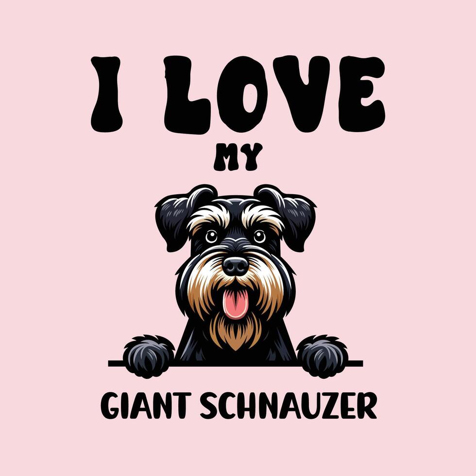 ich Liebe meine Riese Schnauzer Hund T-Shirt Design vektor