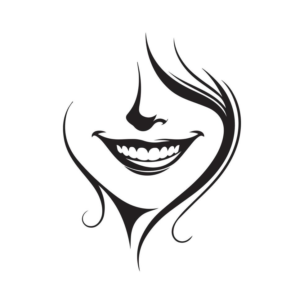 ai genererad elegant klassisk leende vektor illustration i svart och vit