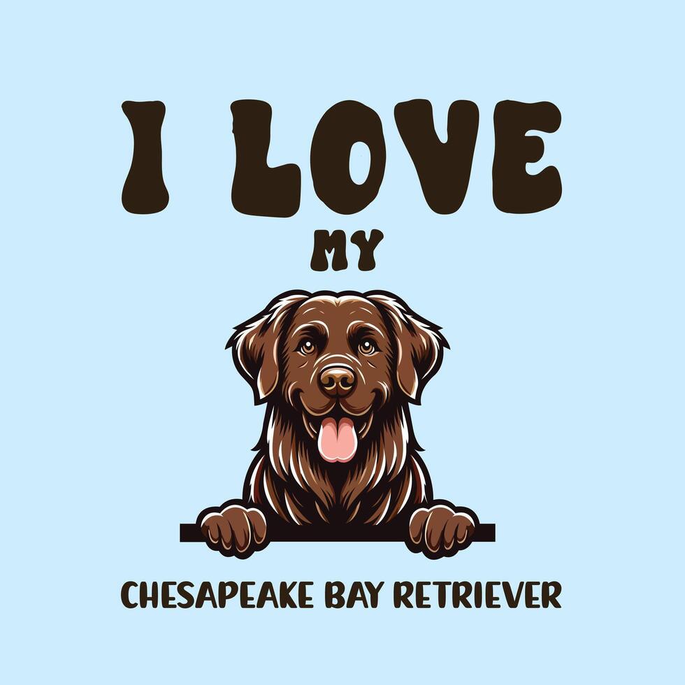 jag kärlek min chesapeake bukt retriever hund t-shirt design vektor