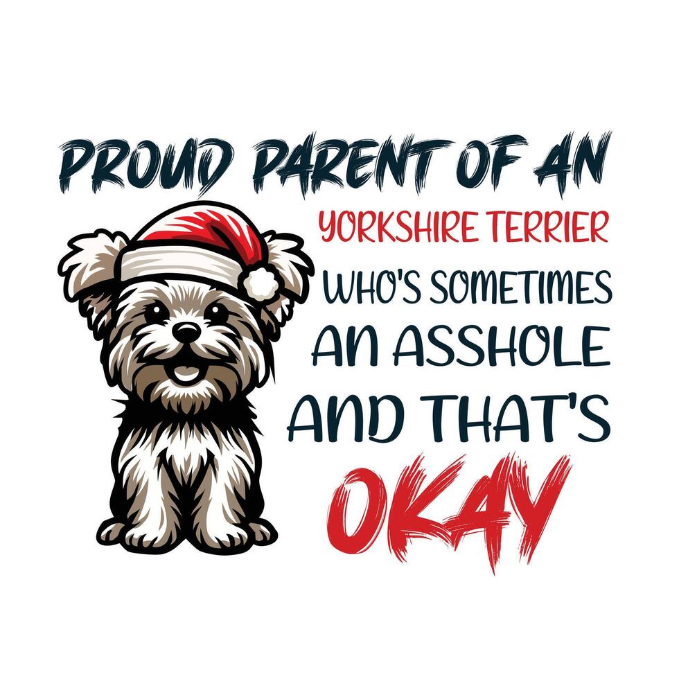 stolt förälder av en yorkshire terrier t-shirt design vektor