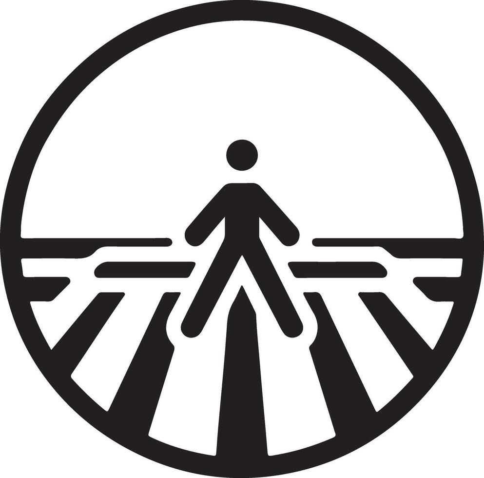 minimal Zebrastreifen Symbol Vektor, ein Mann Kreuz das Straße Weiß Hintergrund 5 vektor