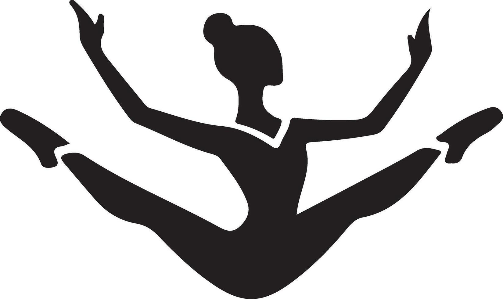 Ballerina tanzen Vektor Symbol im eben Stil schwarz Farbe Silhouette Weiß Hintergrund 30