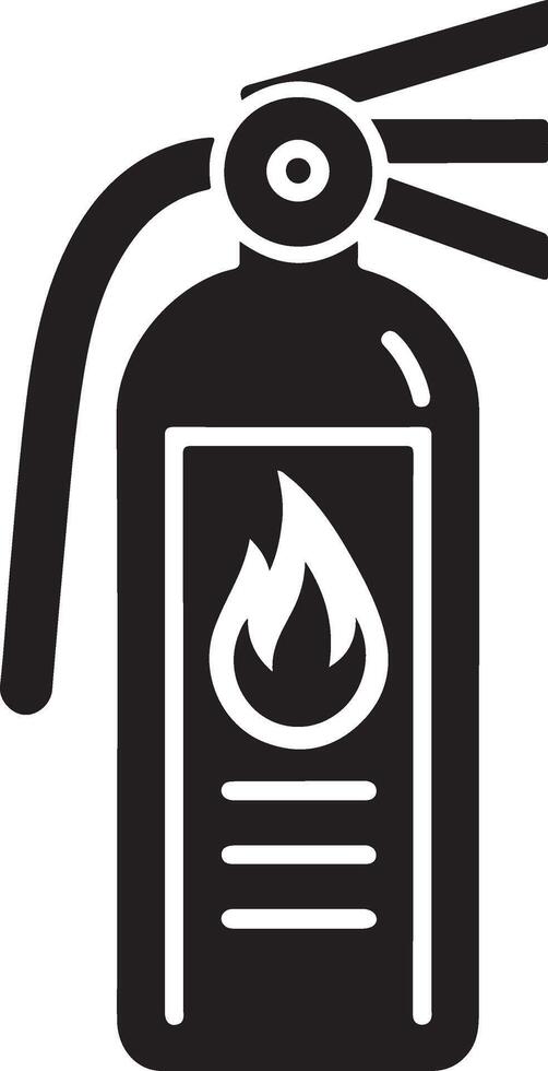 minimal Feuer Feuerlöscher Symbol, Symbol, Clip Art, schwarz Farbe Silhouette, Weiß Hintergrund 21 vektor