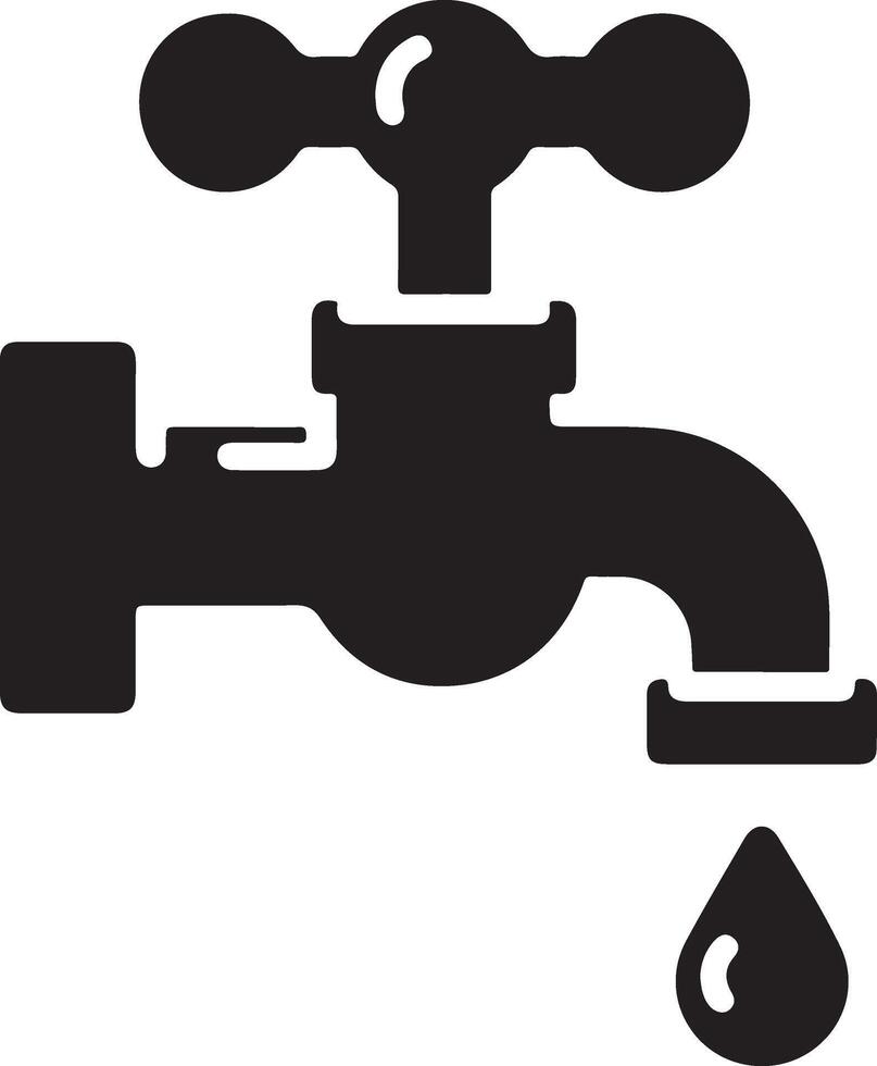 Wasser Zapfhahn Vektor, Symbol, Clip Art, Zeichen, schwarz Farbe Silhouette, Weiß Hintergrund 19 vektor