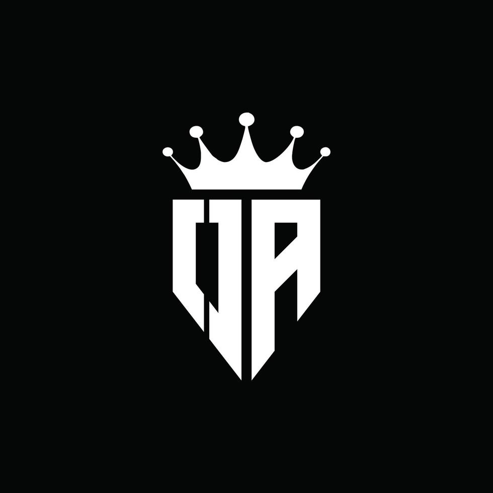 oa logotyp monogram emblem stil med krona form designmall vektor