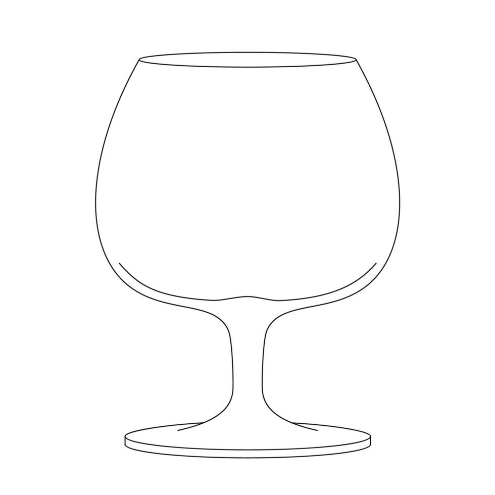 linje teckning av en vin glas vektor