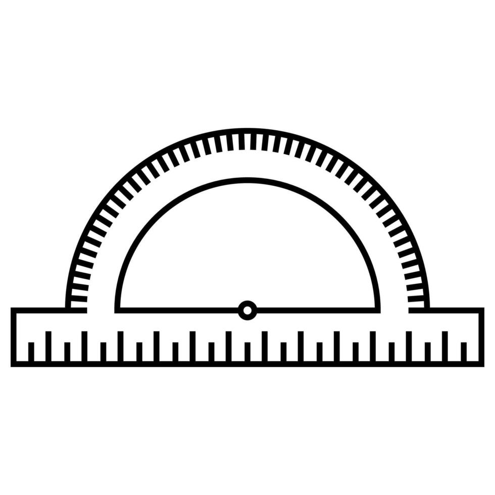 Winkelmesser Werkzeug zum Messung und konstruieren Winkel Zeichnungen auf Papier vektor