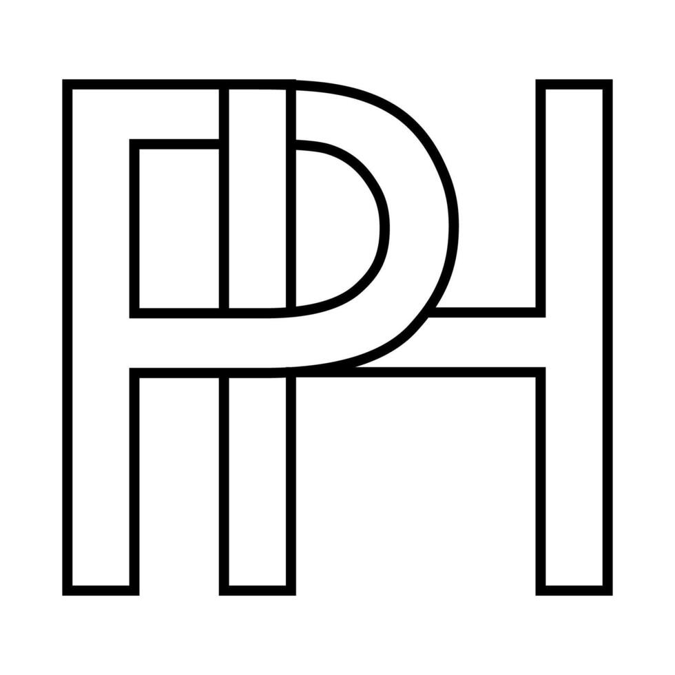 logotyp tecken ph, hp ikon dubbel- brev logotyp p h vektor