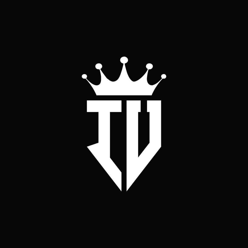 iu-Logo-Monogramm-Emblem-Stil mit Kronenform-Designvorlage vektor