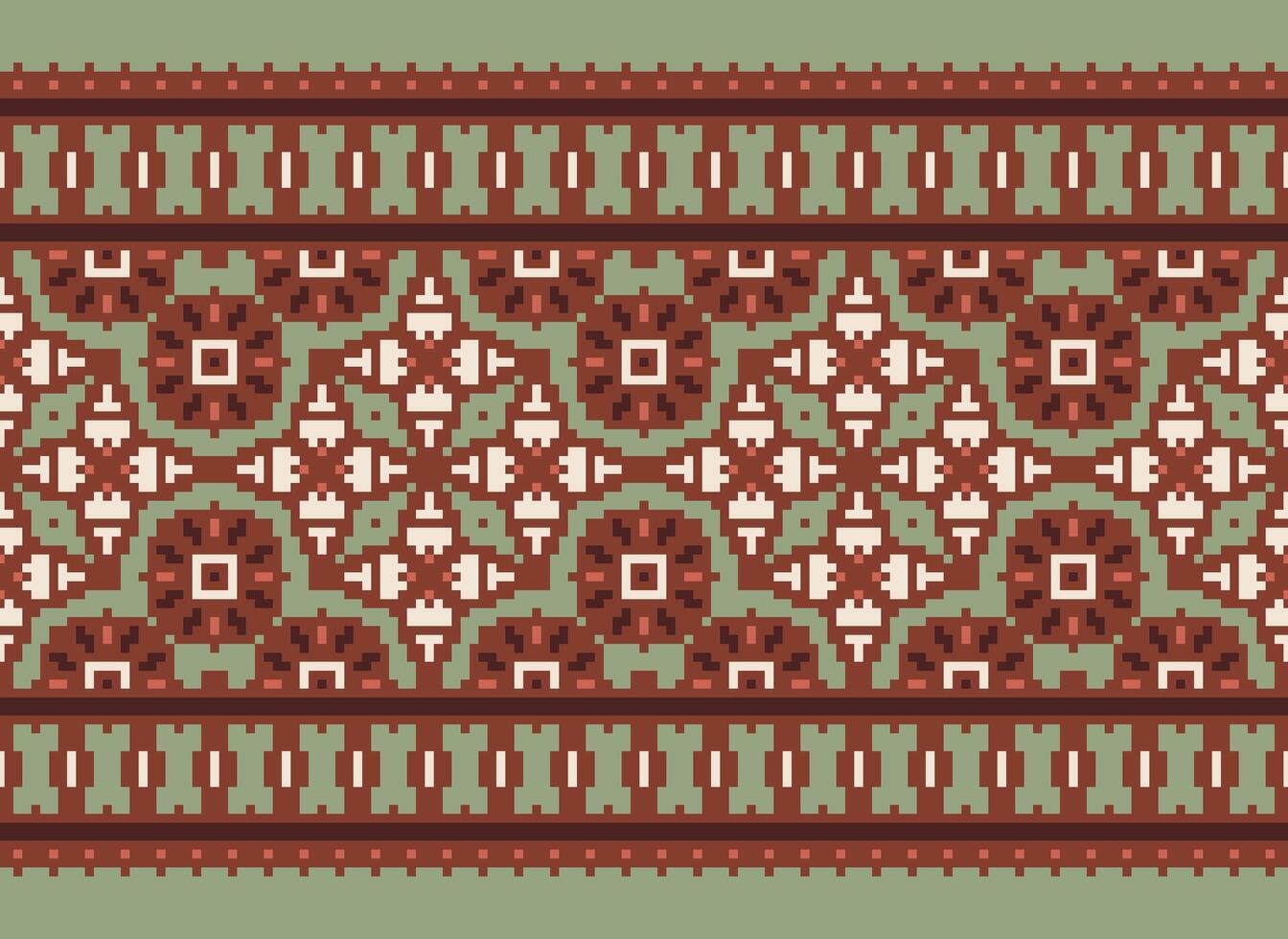 geometrisk mönster av modern eleganta textur. gränser i de form av en pixel prydnad för broderi, keramisk plattor och textil- interiör design element. sömlös illustration vektor