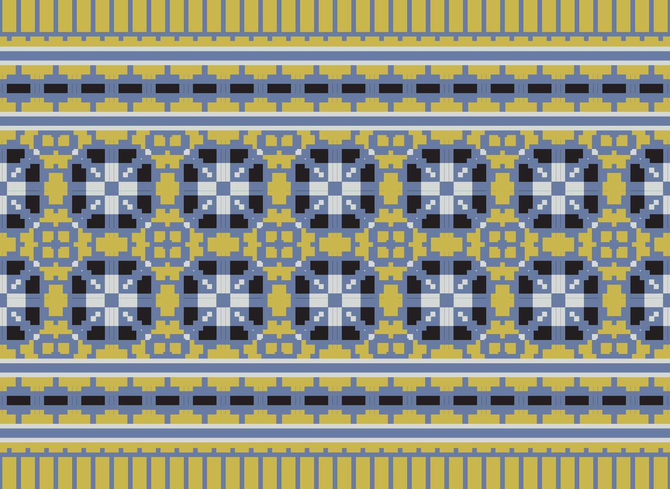 korsa sy mönster med blommig mönster. traditionell korsa sy handarbete. geometrisk etnisk mönster, broderi, textil- ornament, tyg, hand sys mönster, kulturell söm pixel konst. vektor