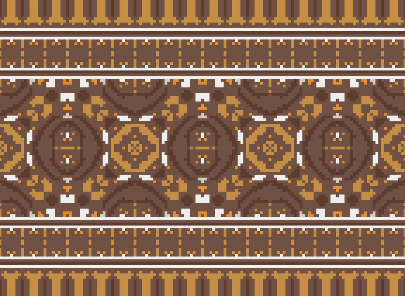 korsa sy mönster med blommig mönster. traditionell korsa sy handarbete. geometrisk etnisk mönster, broderi, textil- ornament, tyg, hand sys mönster, kulturell söm pixel konst. vektor