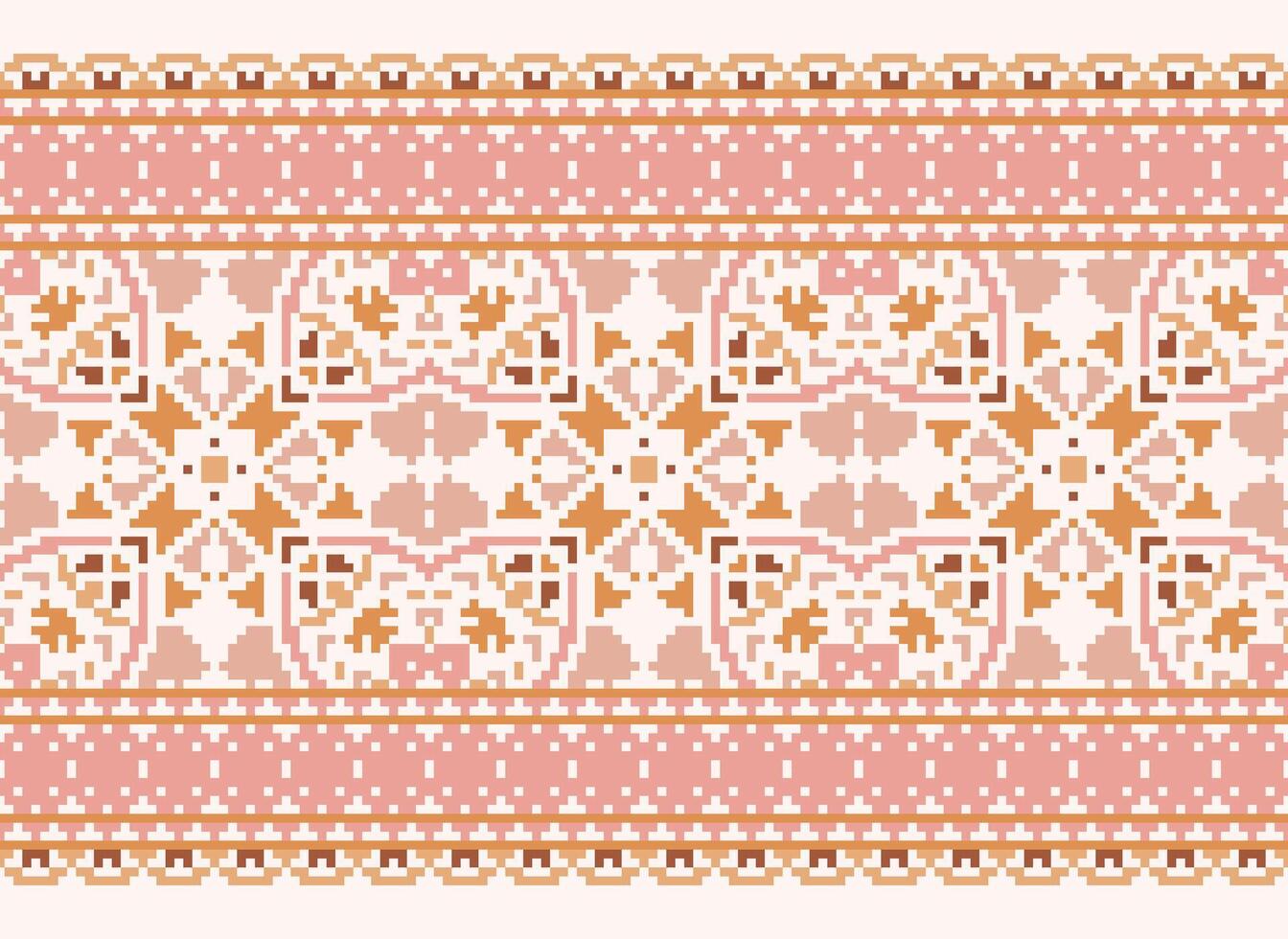 ethnisch geometrisch Stoff Muster Kreuz Stich.ikat Stickerei ethnisch orientalisch Pixel Muster Blau Hintergrund. abstrakt, vektor, illustration. Textur, Kleidung, Rahmen, Dekoration, Motive, Seide Hintergrund. vektor