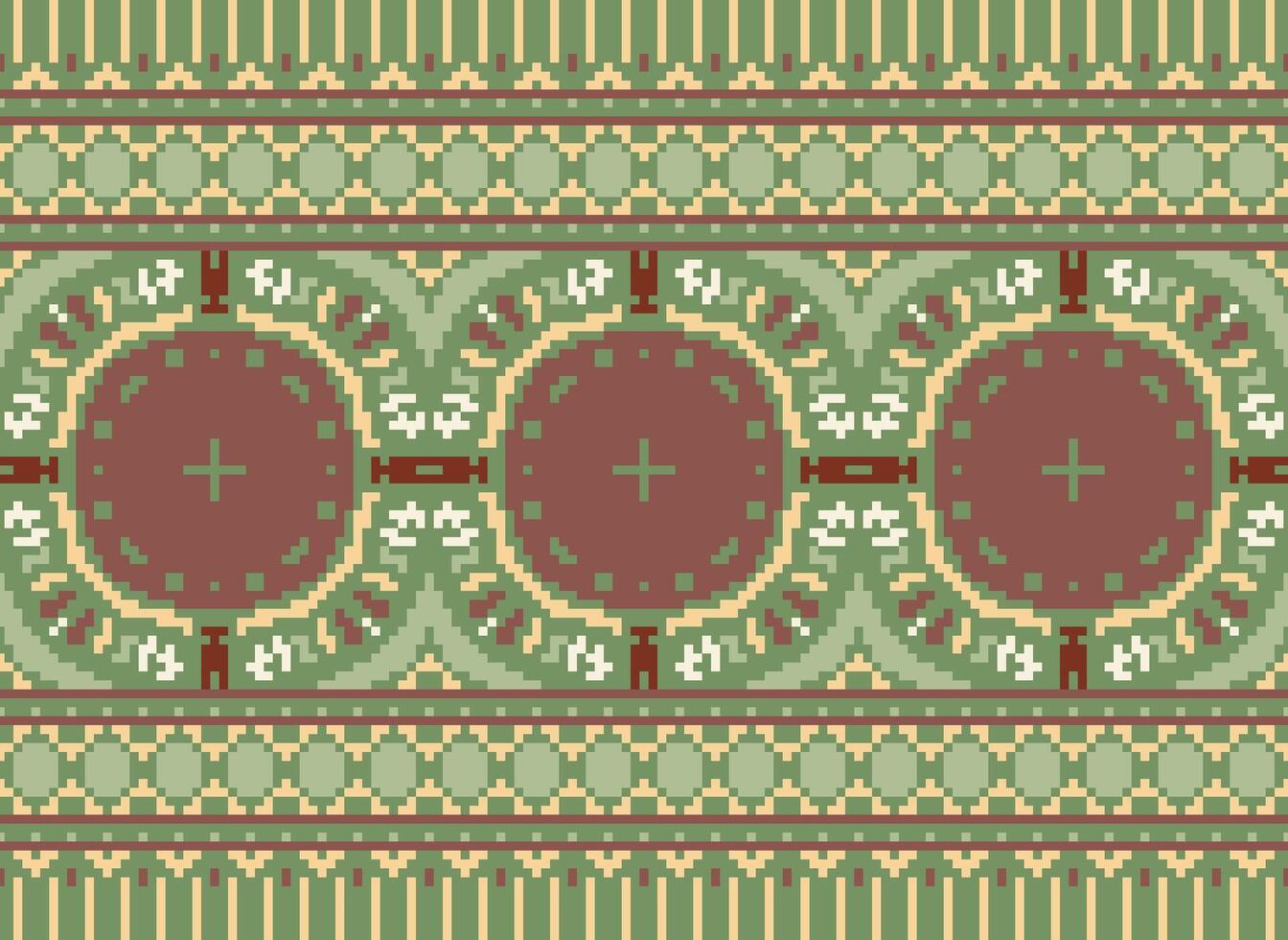 etnisk geometrisk tyg mönster korsa stitch.ikat broderi etnisk orientalisk pixel mönster blå bakgrund. abstrakt, vektor, illustration. textur, kläder, ram, dekoration, motiv, siden tapet. vektor