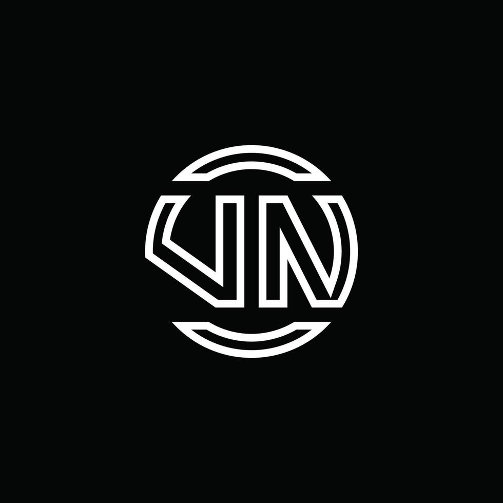 vn logotyp monogram med negativ utrymme cirkel rundad designmall vektor