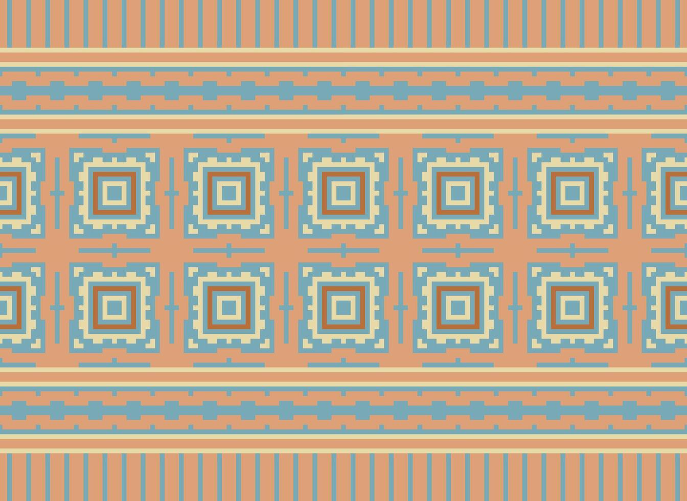 etnisk geometrisk tyg mönster korsa stitch.ikat broderi etnisk orientalisk pixel mönster blå bakgrund. abstrakt, vektor, illustration. textur, kläder, ram, dekoration, motiv, siden tapet. vektor