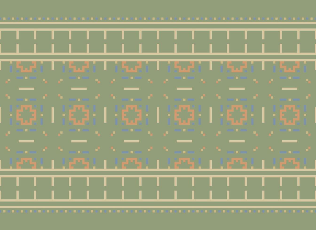 ein Blumen- Pixel Kunst Muster auf grau hintergrund.geometrisch ethnisch orientalisch Stickerei Vektor Illustration. Pixel Stil, abstrakt Hintergrund, Kreuz Stichdesign zum Textur, Stoff, Tuch, Schal, drucken