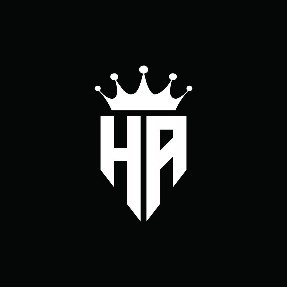 ha logotyp monogram emblem stil med krona form formgivningsmall vektor