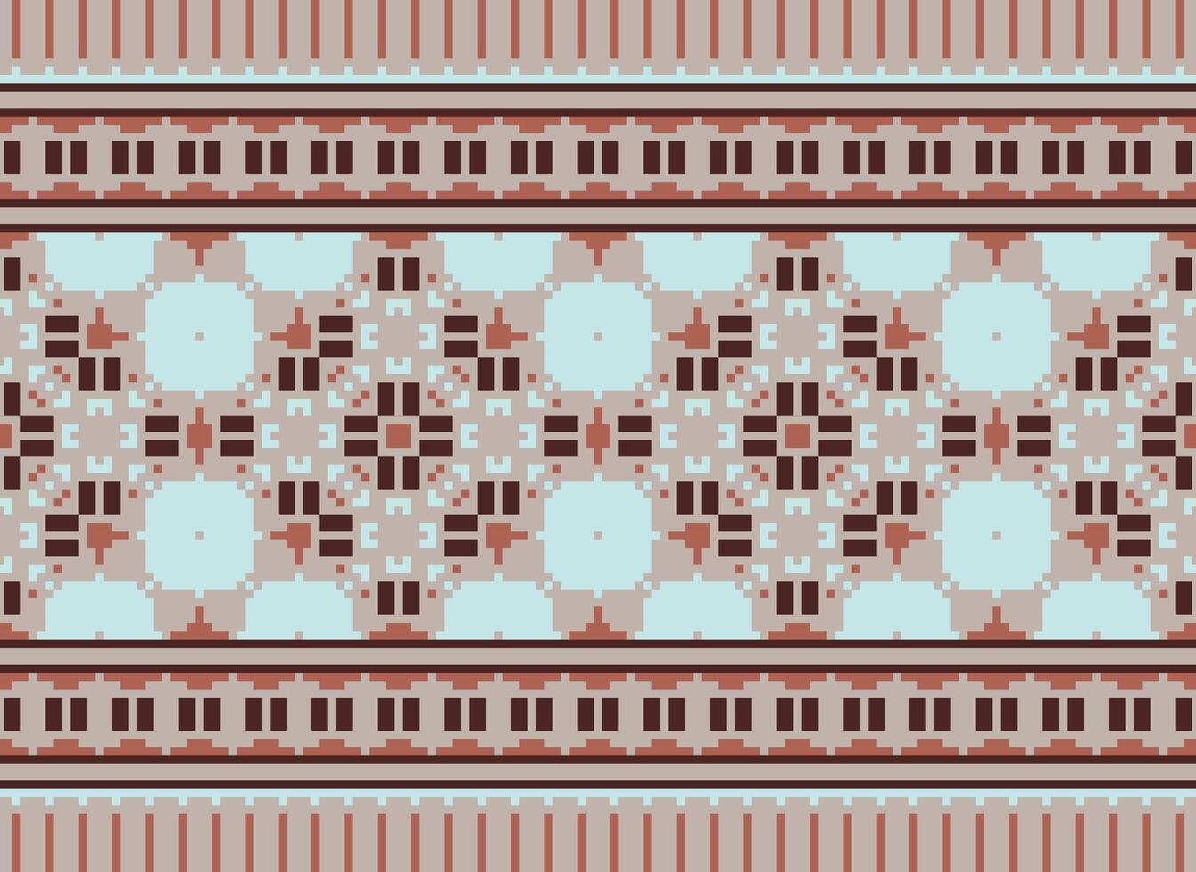 geometrisk mönster av modern eleganta textur. gränser i de form av en pixel prydnad för broderi, keramisk plattor och textil- interiör design element. sömlös illustration vektor