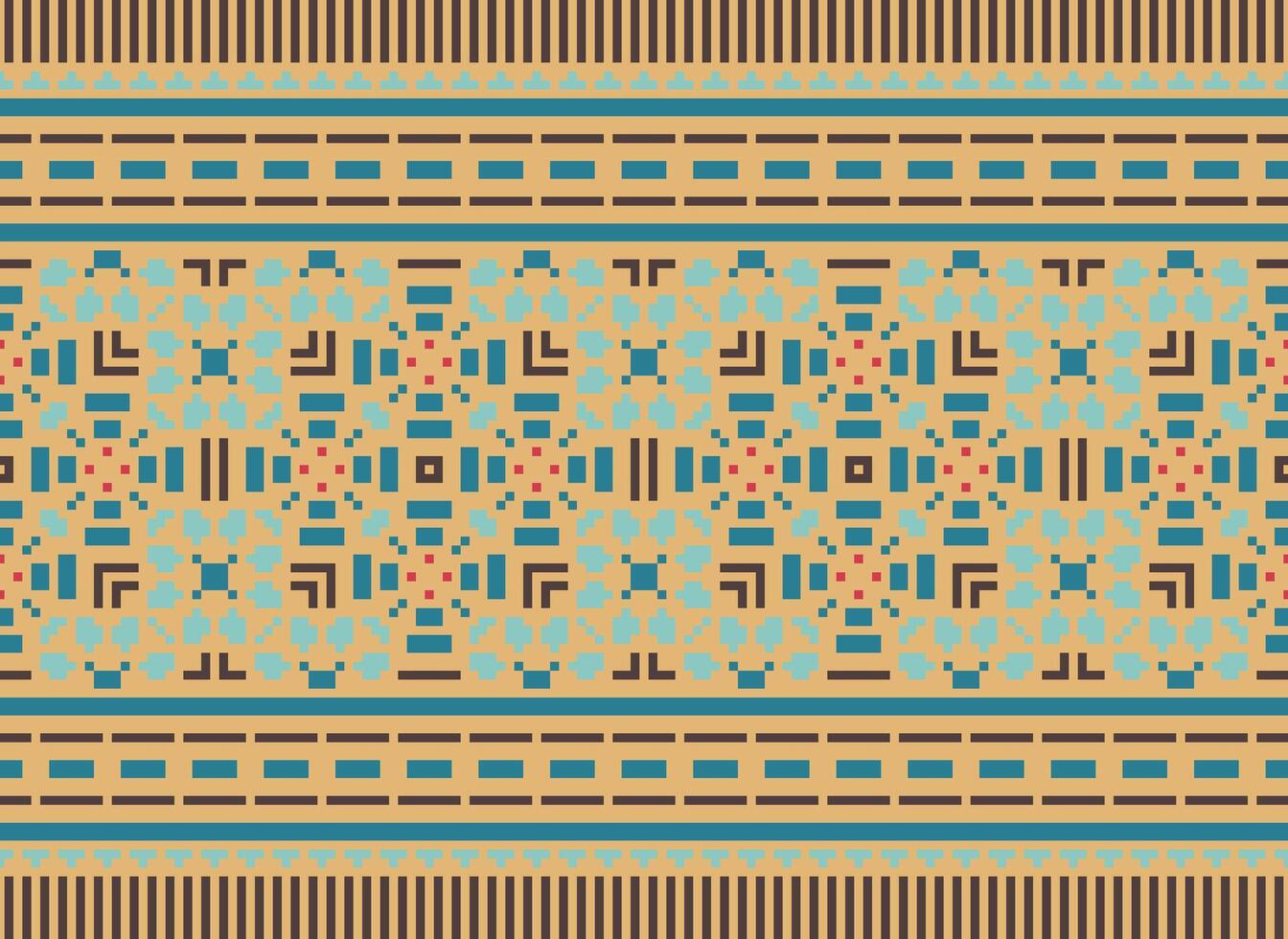 pixel etnisk mönster vektor bakgrund. sömlös mönster traditionell, design för bakgrund, tapet, batik, tyg, matta, Kläder, omslag, och textil.etnisk mönster vektor illustration.