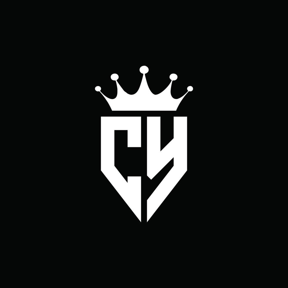 Cy-Logo-Monogramm-Emblem-Stil mit Kronenform-Design-Vorlage vektor