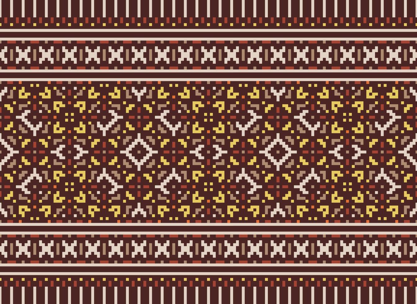 pixel etnisk mönster vektor bakgrund. sömlös mönster traditionell, design för bakgrund, tapet, batik, tyg, matta, Kläder, omslag, och textil.etnisk mönster vektor illustration.